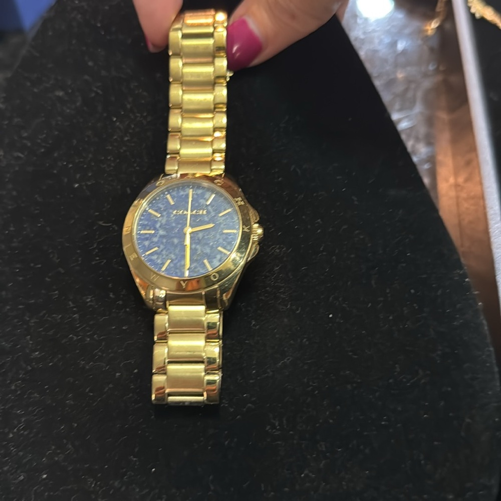 Blue Goldplated Coach watch - Picture 2 of 4